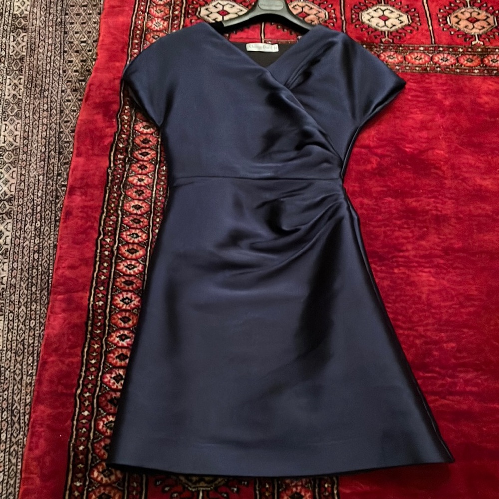 Christian Dior navy cocktail dress size 2